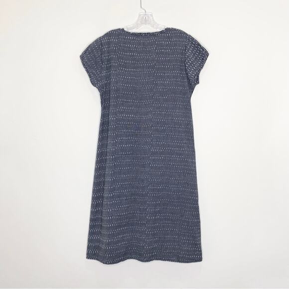 Matta NY Puja Ikat Cap Sleeve Dress (Sz XL) Scoop Neck Grey / Black - Picture 7 of 11